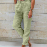 Aria Pants Made of Cotton and Linen with Elastic Waist