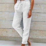 Aria Pants Made of Cotton and Linen with Elastic Waist