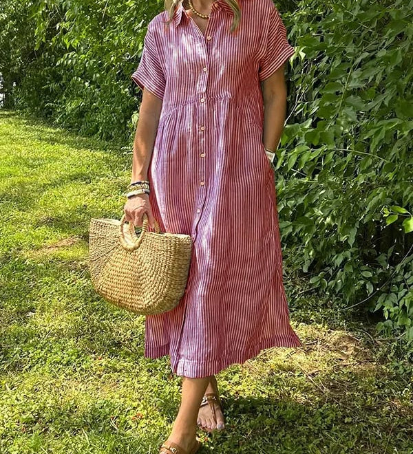 Cassandra | Striped Shirt Dress
