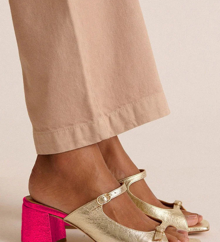 Marguerite | Golden Mule Heel Sandal