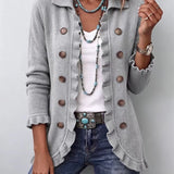 Eloísa | Heather Gray Ruffled Knit Jacket