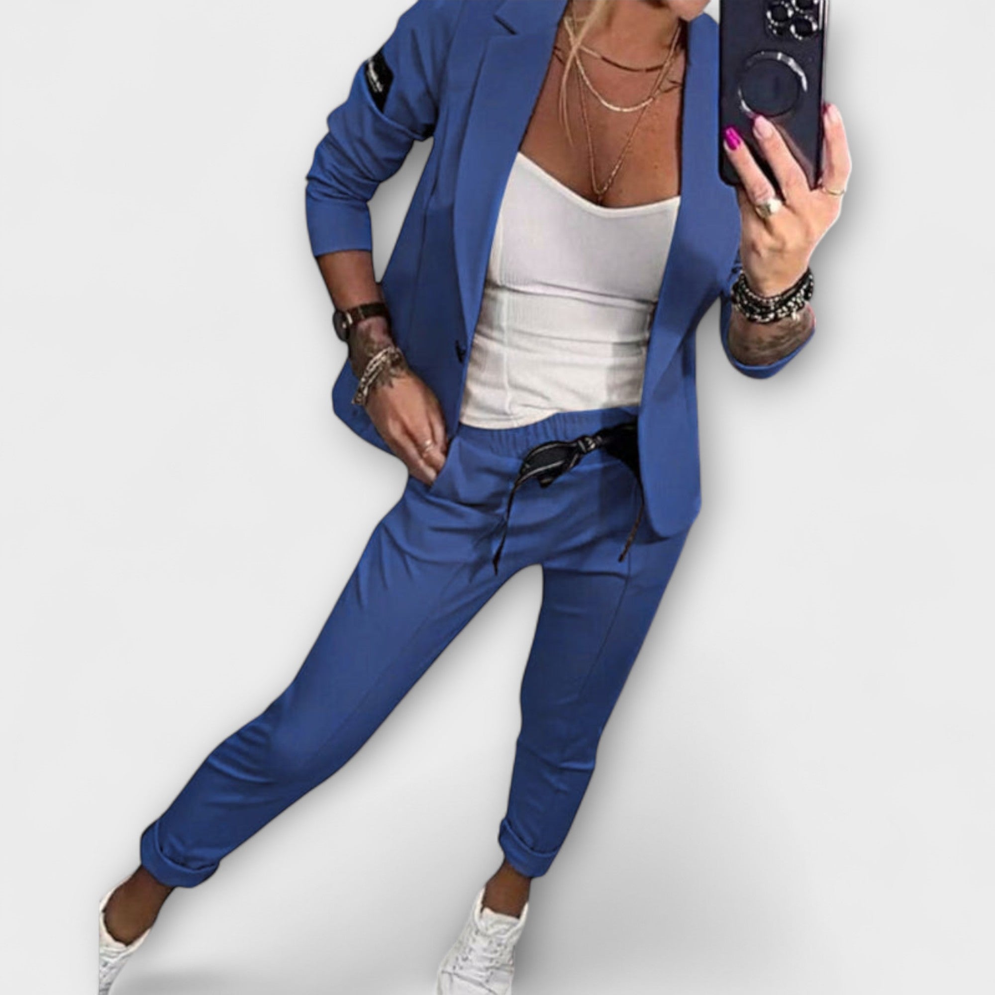 Greta | Elegant Set of Top, Jacket and Trousers