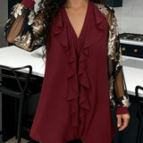 Fashionable Lotus Leaf Knit Loose Blouse