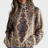 Cátia - Artistic Sweater with Turtleneck