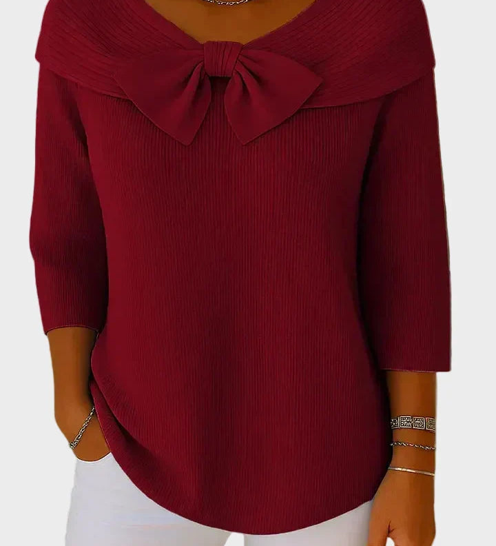 Aline - Soft and Elegant Sweater with Bow