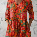 Marion | Vintage Floral V-Neck Blouse