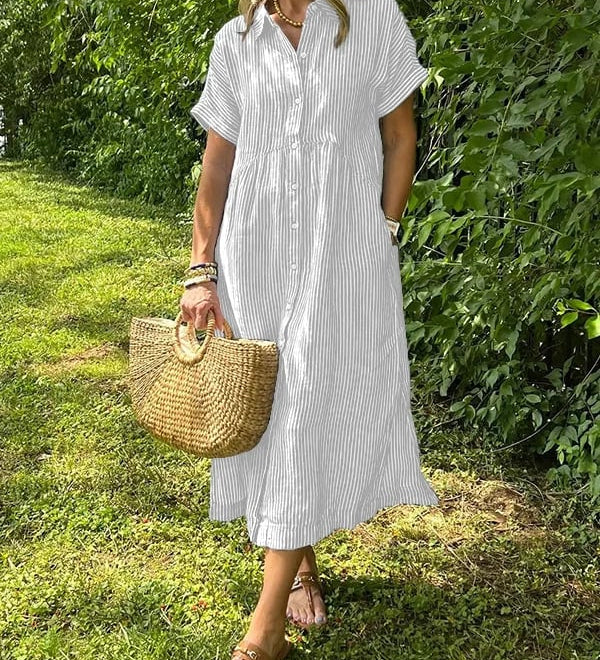 Cassandra | Striped Shirt Dress