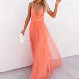 Geneva | Coral Light Maxi Dress