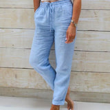 Aria Pants Made of Cotton and Linen with Elastic Waist