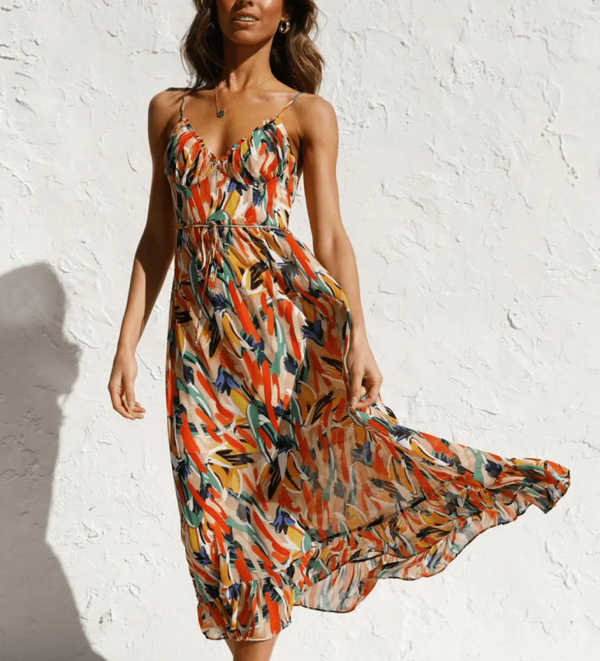 Chiara | Midi Dress in Painterly Colour