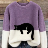 Luna | Cat Print Sweater
