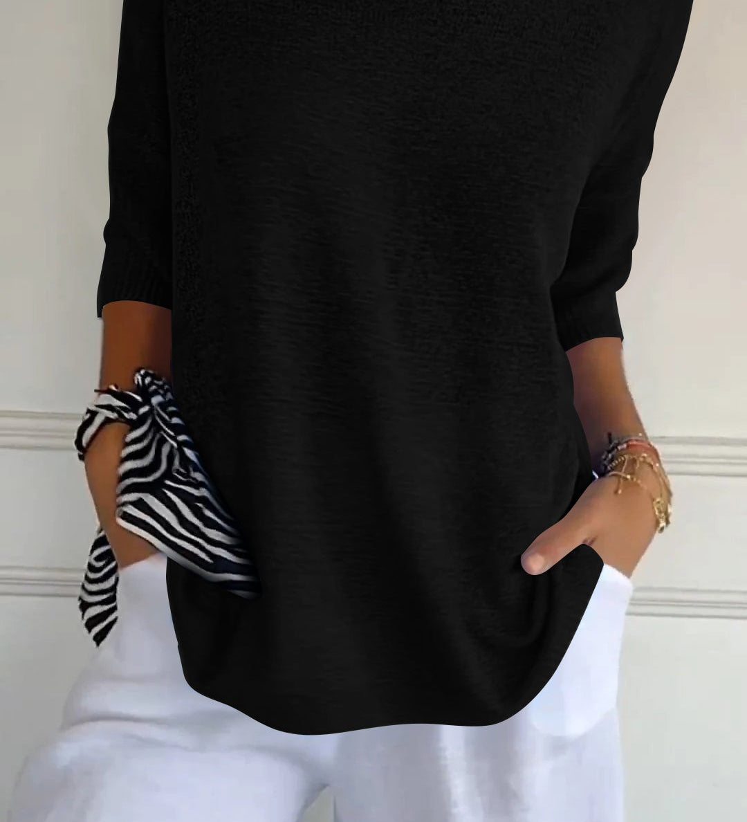 Anwen | Soft Drape V-Neck Knit - Effortlessly elegant