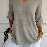 Anwen | Soft Drape V-Neck Knit - Effortlessly elegant