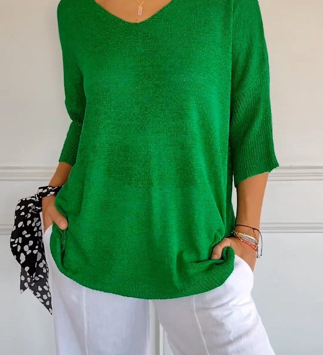 Anwen | Soft Drape V-Neck Knit - Effortlessly elegant