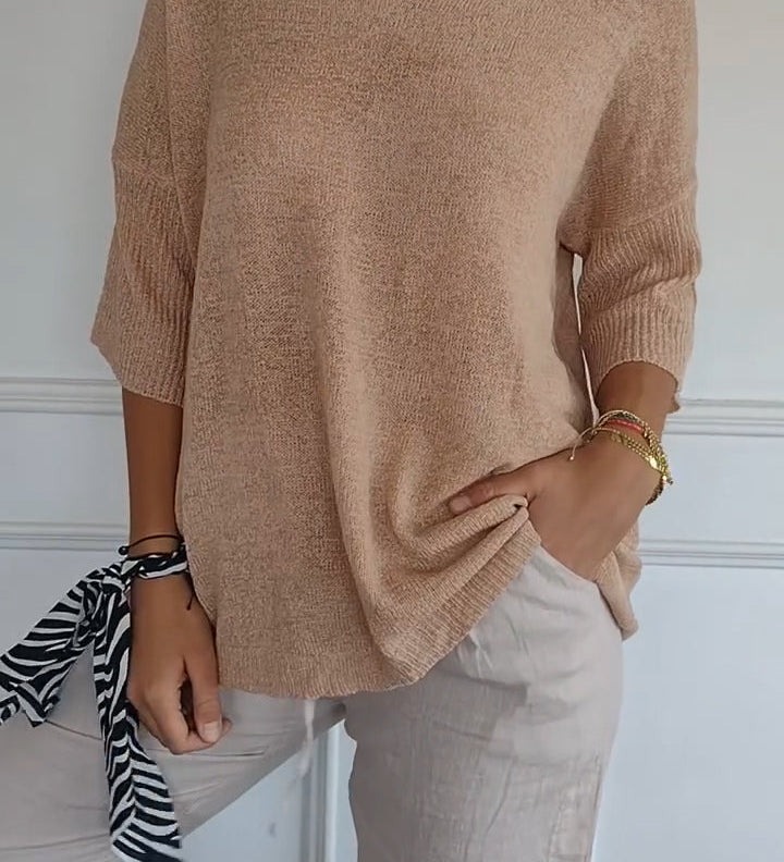 Anwen | Soft Drape V-Neck Knit - Effortlessly elegant