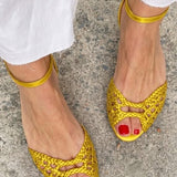 Ines | Woven Golden Flat