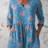 Melanie | Abstract Print V-Neck Blouse