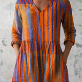 Nadia | Warm-Tone Floral V-Neck Blouse