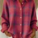 Anja | Classic Checked Cardigan with Collar