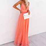 Geneva | Coral Light Maxi Dress