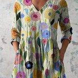 Louise | Mixed Floral V-Neck Blouse