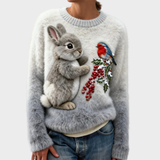Lucy - Plush Sweater with Christmas Bunny