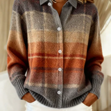 Fleur™ – Checked Blouse Made from Warm, Soft Hoodie Material
