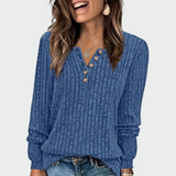 Ema - Women's Knitted Sweater with Buttons