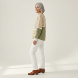 Lucy - Green and Mustard Patchwork Top