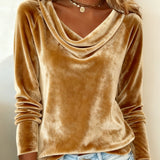 Margaret - Luxurious Velvet Drape-Neck Top