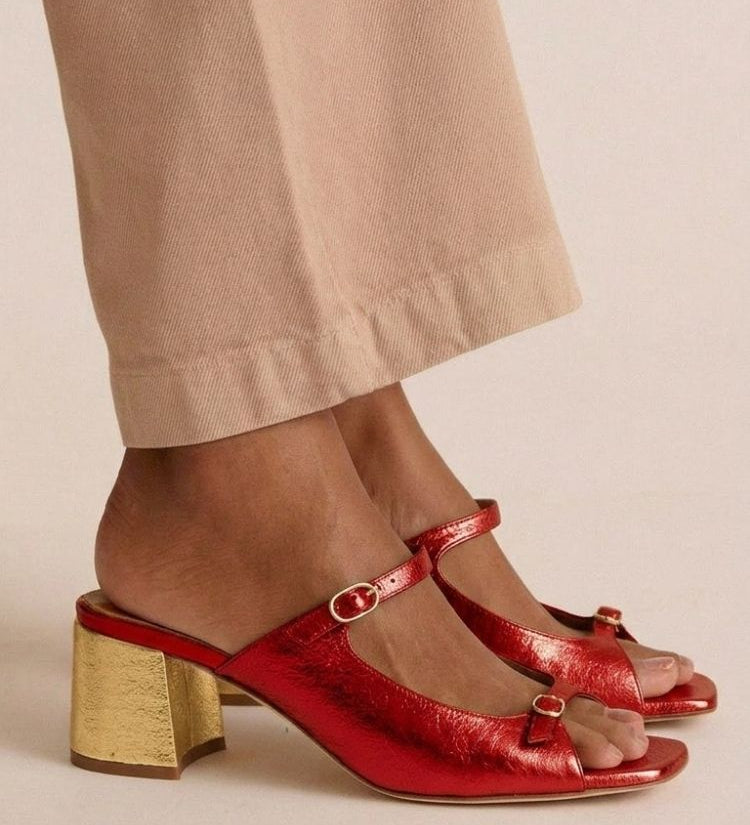 Marguerite | Golden Mule Heel Sandal