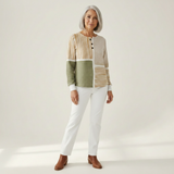 Lucy - Green and Mustard Patchwork Top
