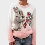 Lucy - Plush Sweater with Christmas Bunny