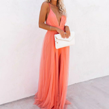 Geneva | Coral Light Maxi Dress
