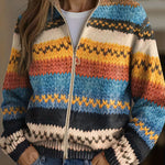 Jenna - Colourful Zigzag Knit Cardigan