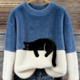 Luna | Cat Print Sweater