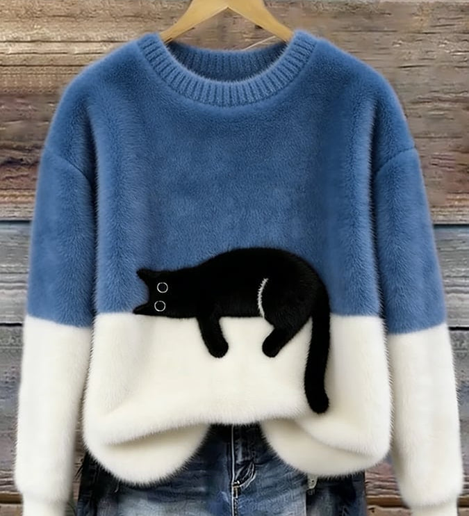 Luna | Cat Print Sweater