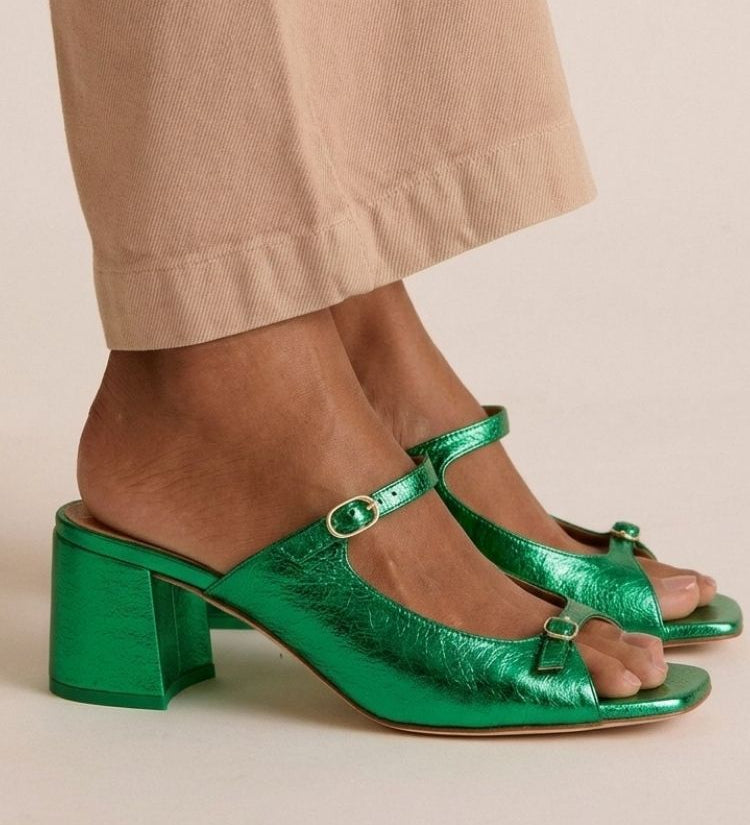 Marguerite | Golden Mule Heel Sandal