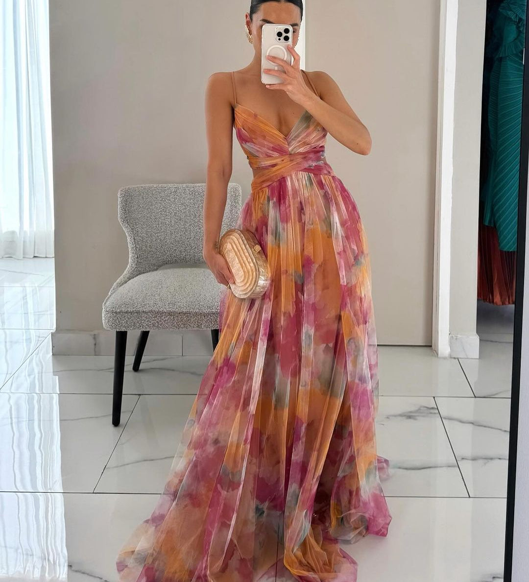 Giselle | Enchanting Maxi Dress with Floral Print