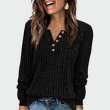 Ema - Women's Knitted Sweater with Buttons