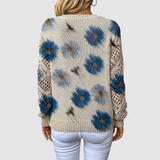 Meda - Elegant Sweater with Floral Pattern