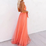 Geneva | Coral Light Maxi Dress