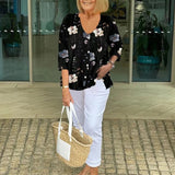 Joanne | Printed Button Tunic Top