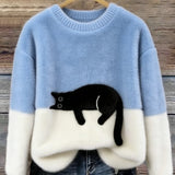 Luna | Cat Print Sweater