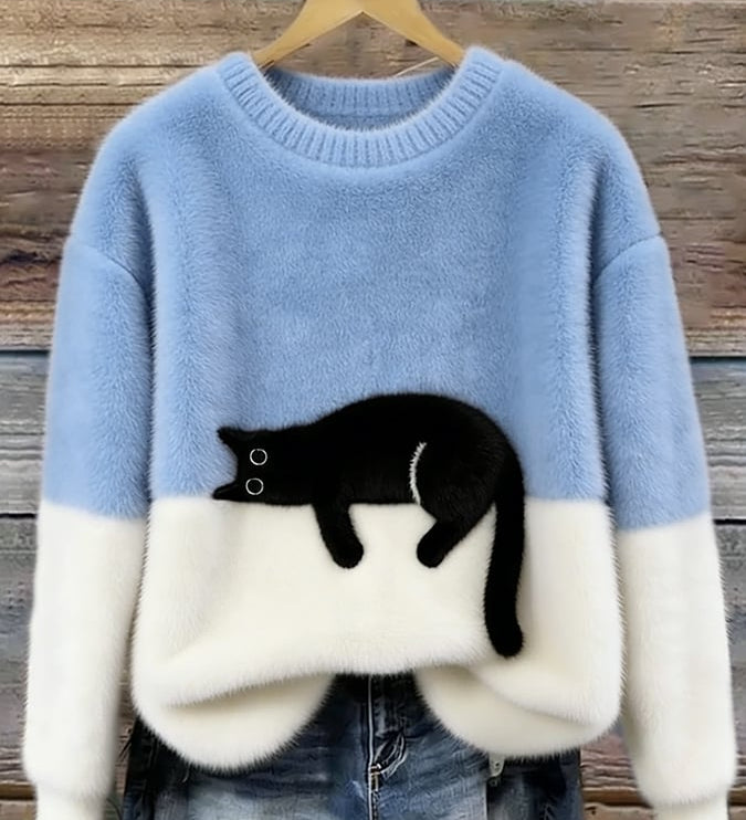 Luna | Cat Print Sweater