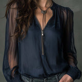 Helen | Half-Zip Blouse Long Sleeve Knit