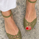 Ines | Woven Golden Flat
