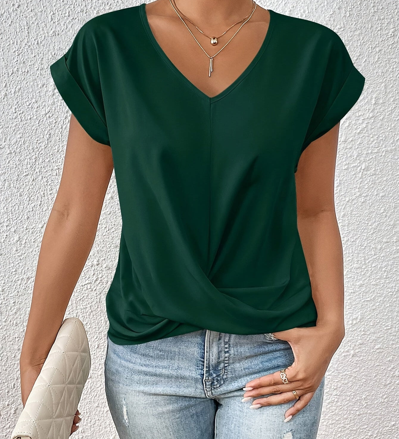 Zoe -  The Sweetheart Neckline Casual T-Shirt