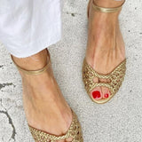 Ines | Woven Golden Flat