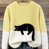 Luna | Cat Print Sweater